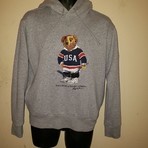 Polo Ralph Lauren Bear Hockey Hoodie Sweater sz. M